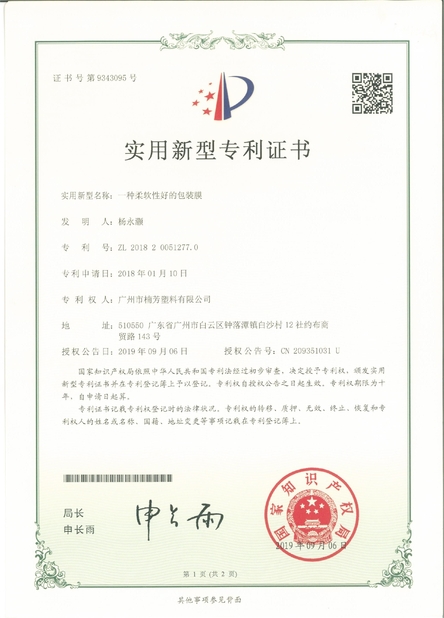 China GUANGZHOU  BUDGET  PACKAGING  COMPANY  LTD certificaten